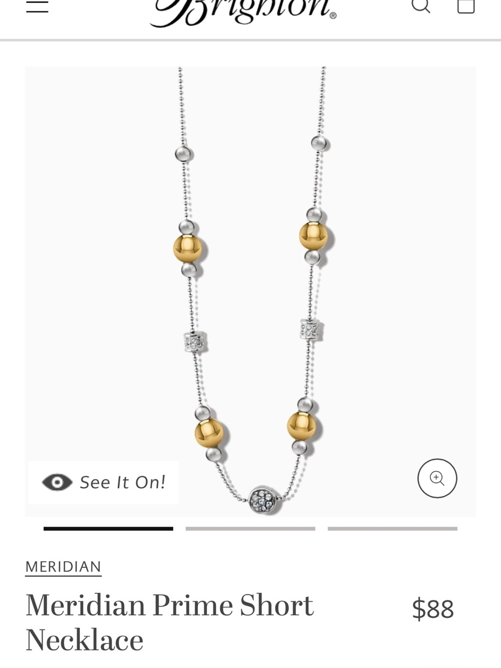 Brighton Two-Tone Gold and Silver Beaded Necklace